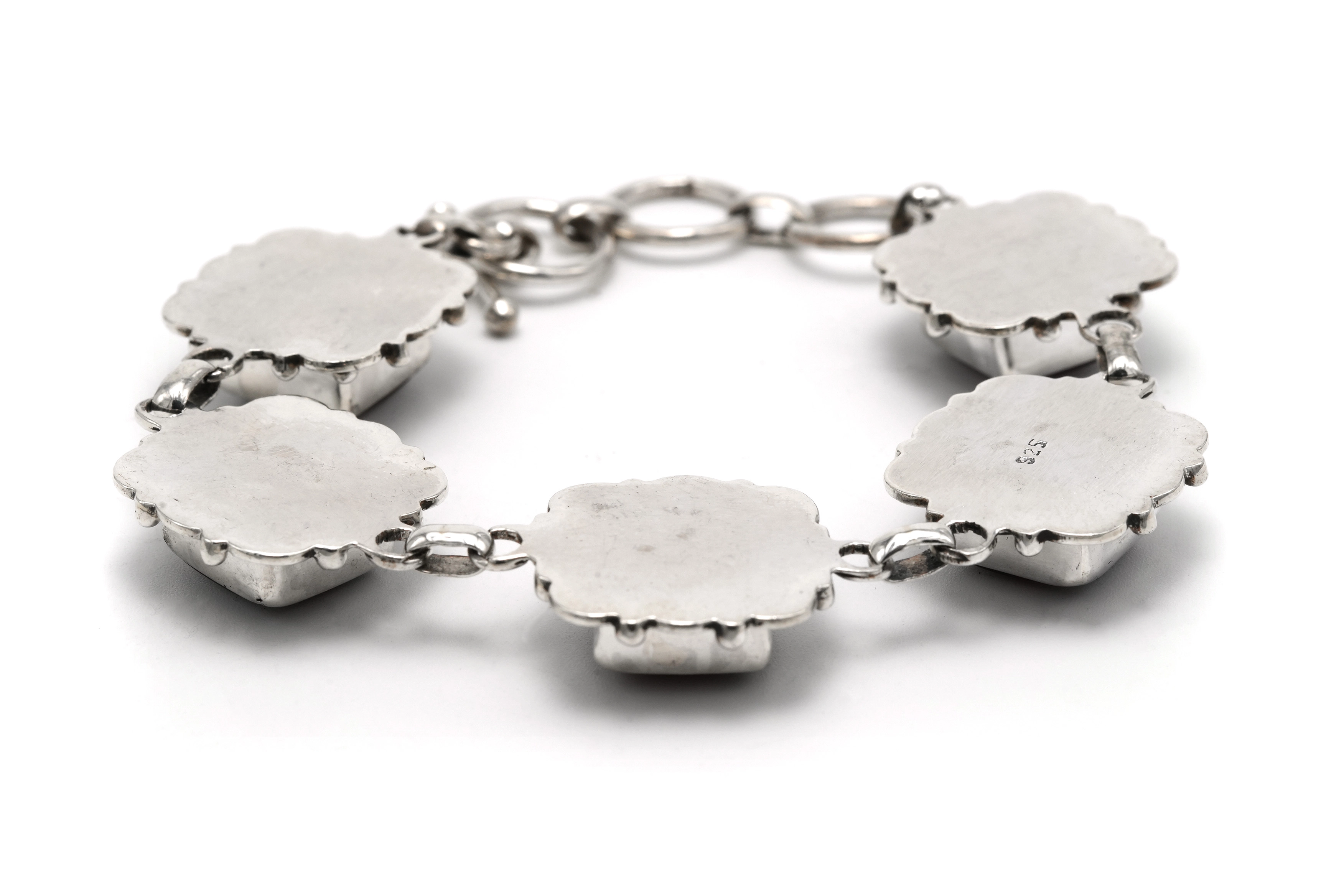 Bracelet contemporain en argent 925 serti de cornalines - 2