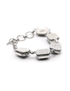 Bracelet contemporain en argent 925 serti d'onyx - 2