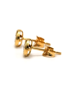 Boucles d'oreilles contemporaines en or jaune 18 carats serties de diamants - 2