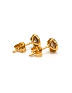 Boucles d'oreilles contemporaines en or jaune 18 carats serties de diamants - 3