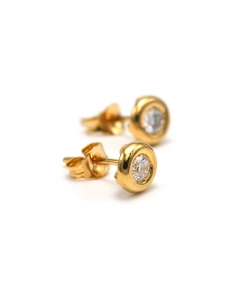 Boucles d'oreilles contemporaines en or jaune 18 carats serties de diamants - 4