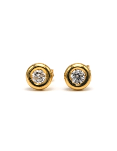 Boucles d'oreilles contemporaines en or jaune 18 carats serties de diamants - 5