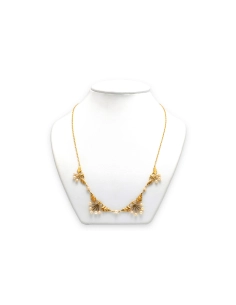 Collier Art Déco en or jaune 18 carats serti de perles - 1