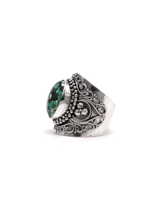 Bague contemporaine en argent 925 sertie d'une turquoise - 2