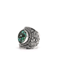 Bague contemporaine en argent 925 sertie d'une turquoise - 2