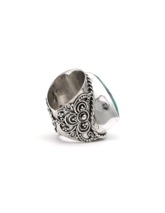 Bague contemporaine en argent 925 sertie d'une turquoise - 5