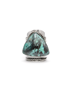Bague contemporaine en argent 925 sertie d'une turquoise - 1