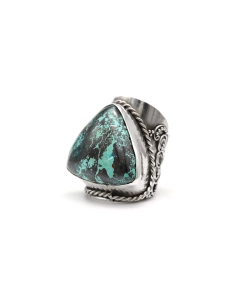 Bague contemporaine en argent 925 sertie d'une turquoise - 2