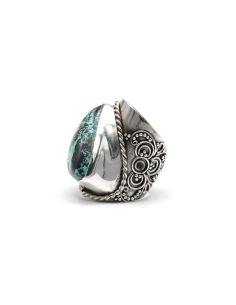 Bague contemporaine en argent 925 sertie d'une turquoise - 3