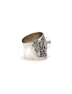 Bague contemporaine en argent 925 sertie d'une topaze - 5
