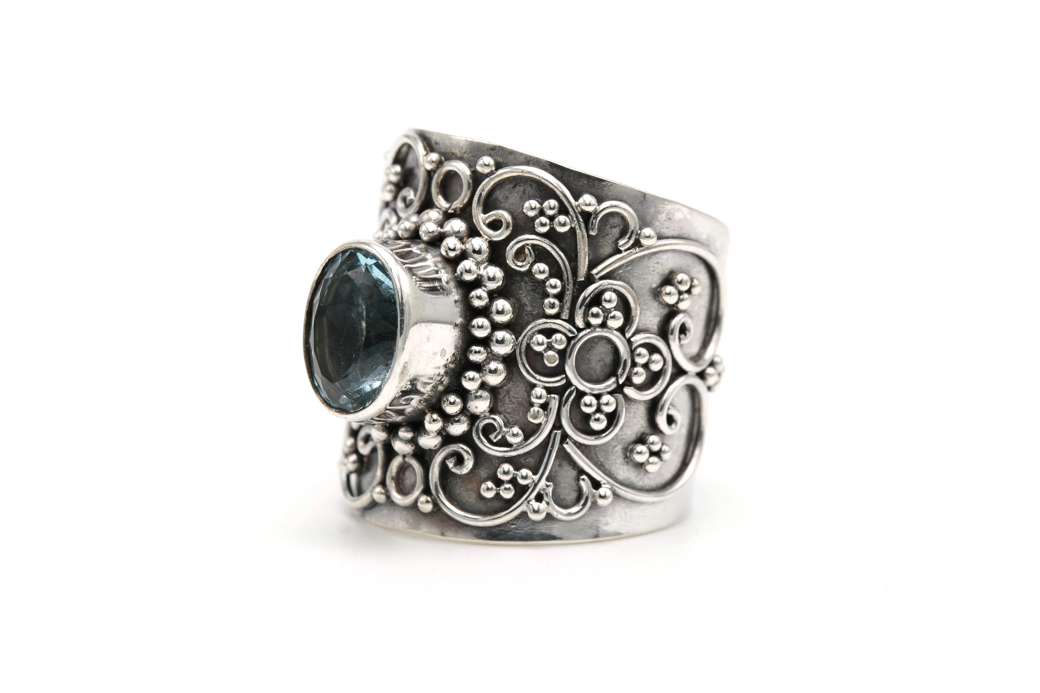 Bague contemporaine en argent 925 sertie d'une topaze - 2