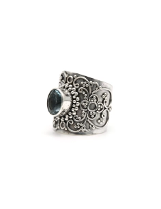Bague contemporaine en argent 925 sertie d'une topaze - 2