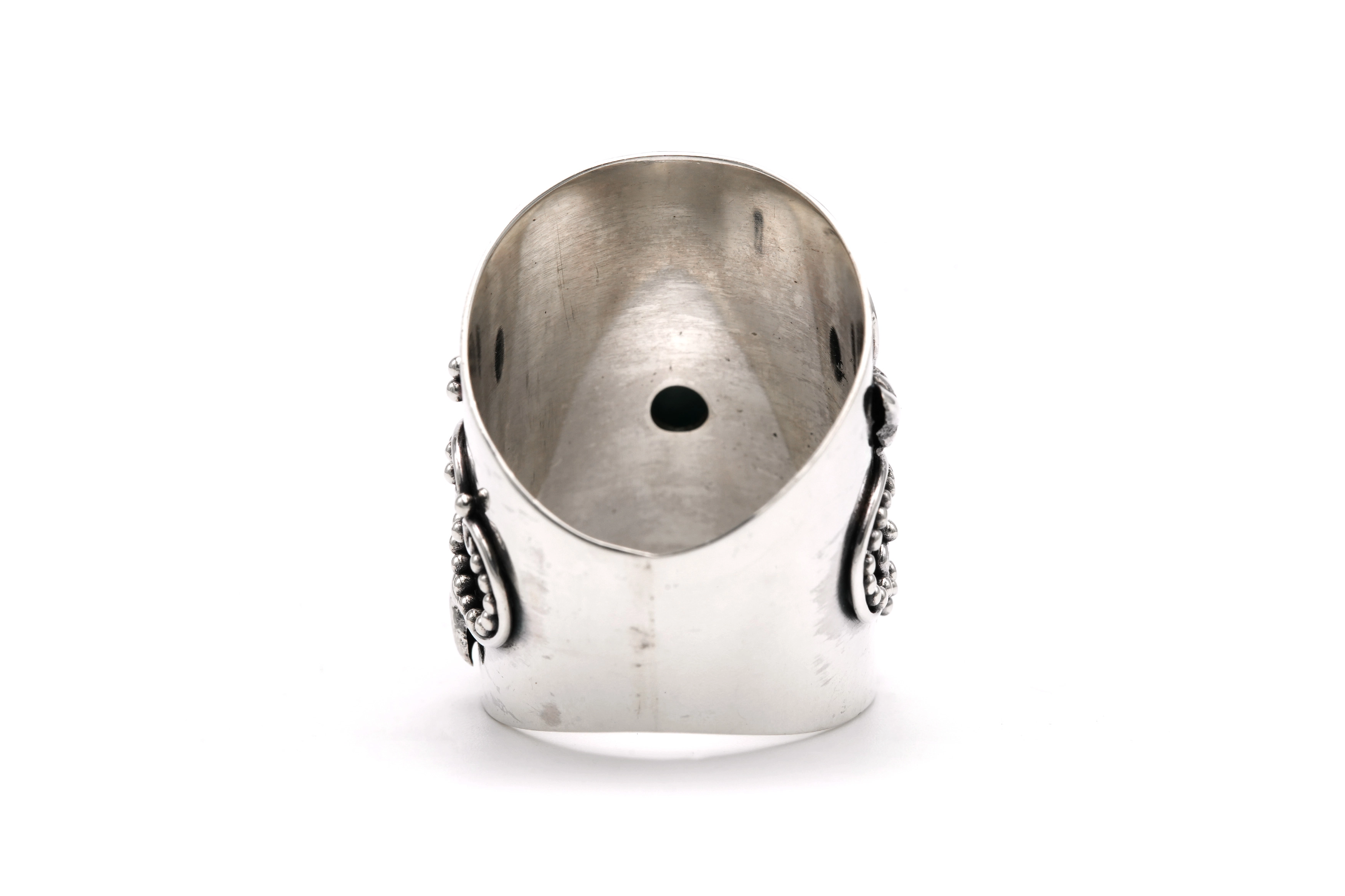 Bague contemporaine en argent 925 sertie d'une larimar - 4