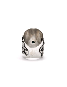 Bague contemporaine en argent 925 sertie d'une larimar - 4