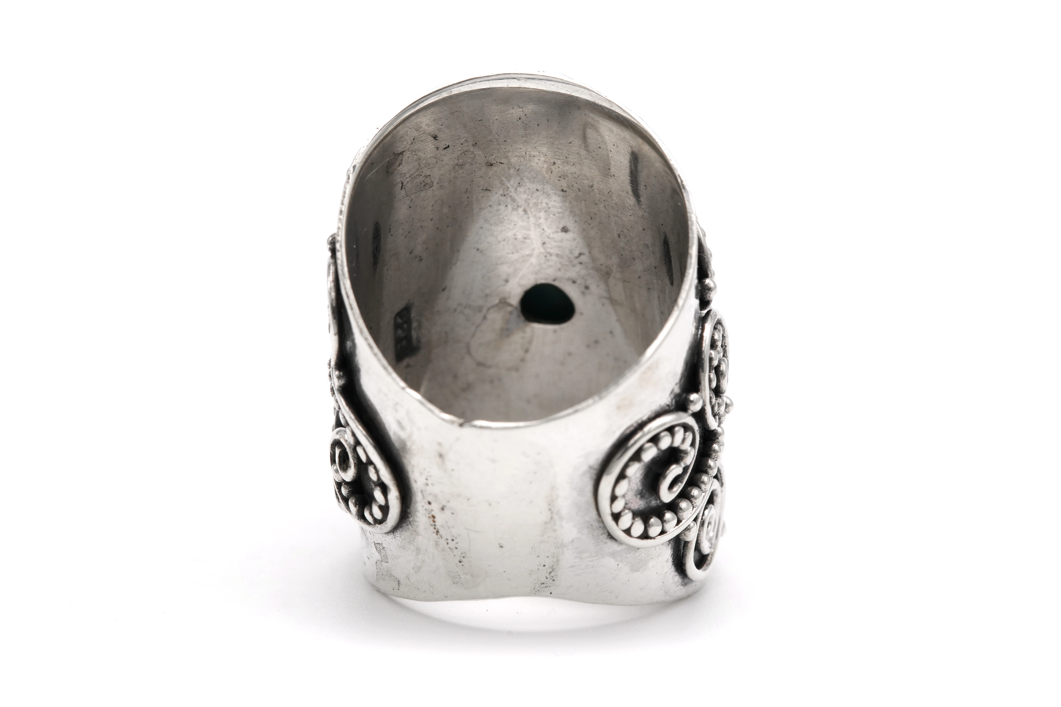 Bague contemporaine en argent 925 sertie d'une larimar - 4