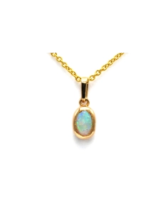 Pendentif contemporain en or jaune 18 carats serti d'une opale - 3