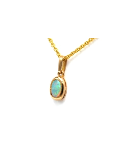 Pendentif contemporain en or jaune 18 carats serti d'une opale - 4