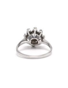 Bague Art Déco en or blanc 18 carats sertie de diamants taille "brillant" (+- 0.22ct) - 4