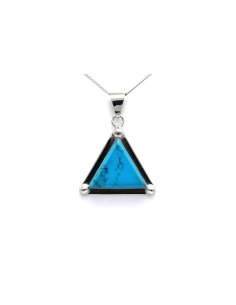 Pendentif contemporain en argent 925 serti d'une turquoise - 2