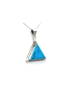 Pendentif contemporain en argent 925 serti d'une turquoise - 3