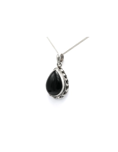 Pendentif contemporain en argent 925 serti d'une onyx - 2