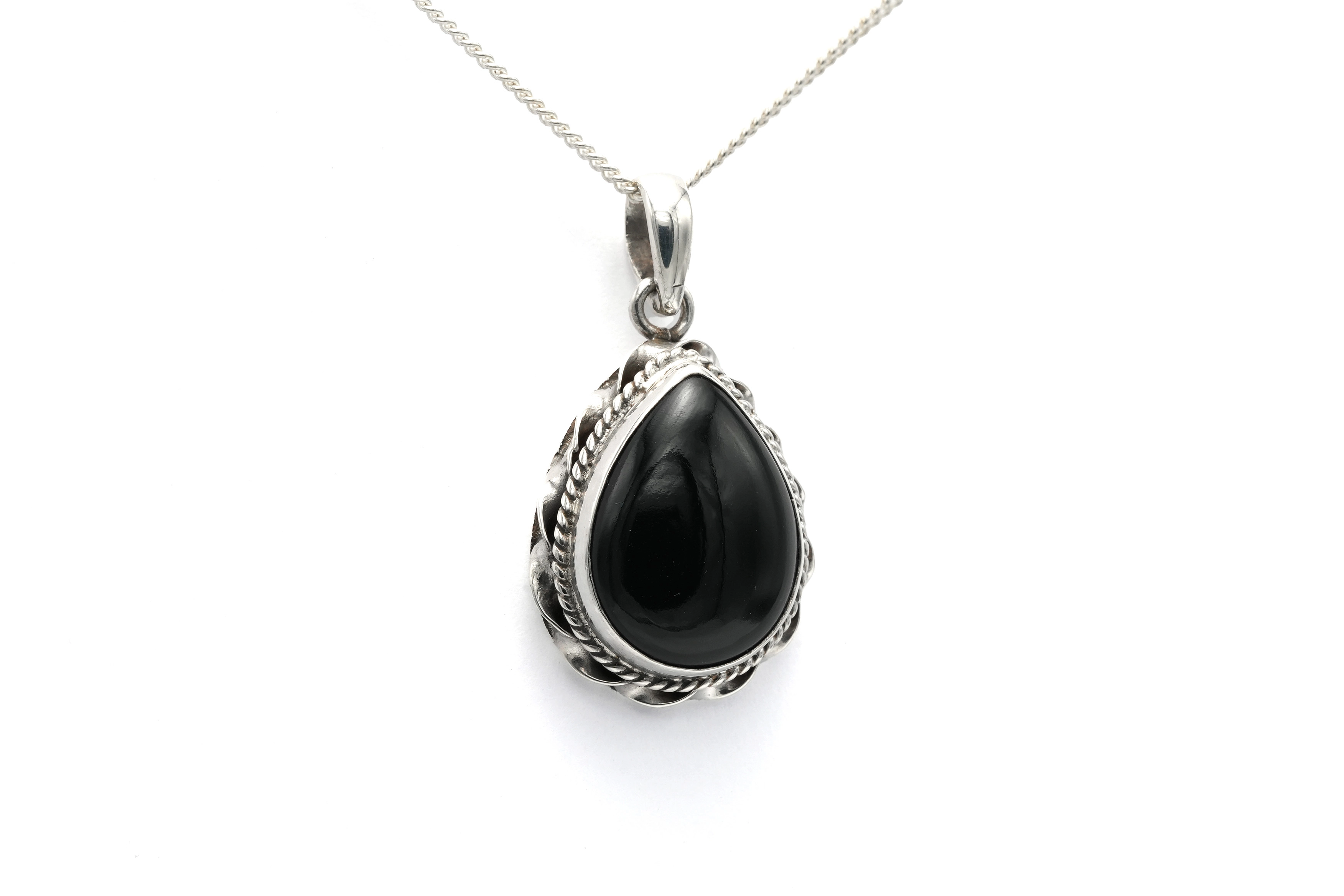 Pendentif contemporain en argent 925 serti d'une onyx - 3