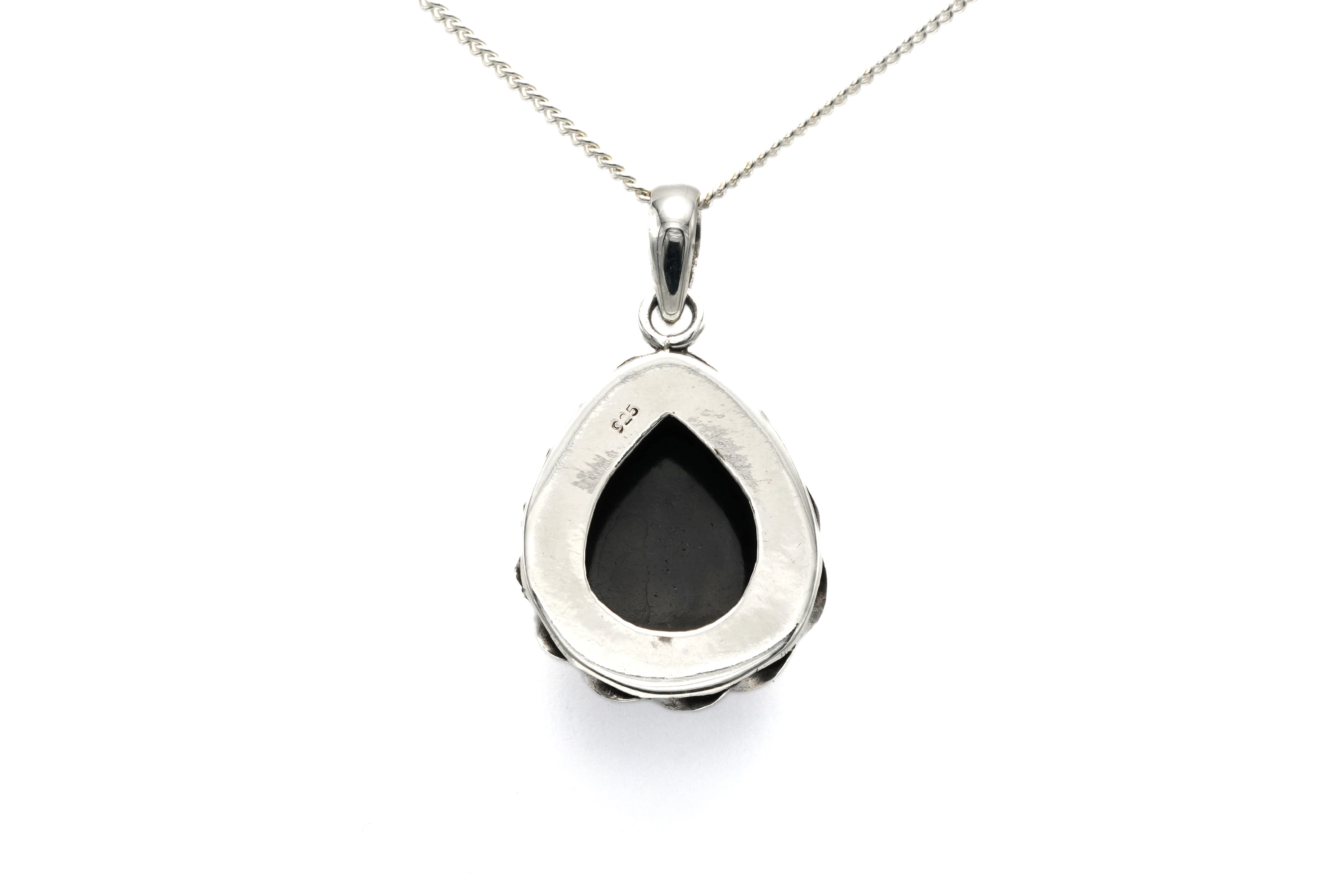 Pendentif contemporain en argent 925 serti d'une onyx - 4