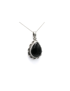 Pendentif contemporain en argent 925 serti d'une onyx - 3