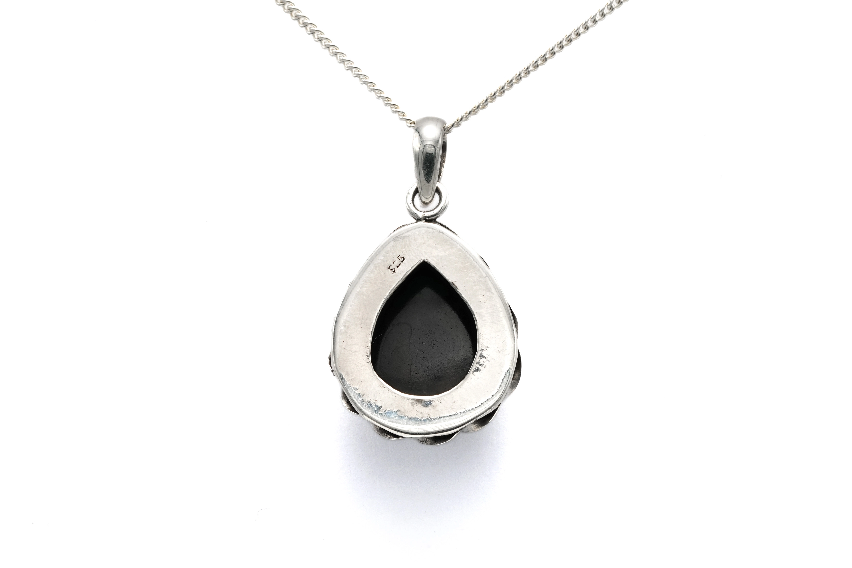 Pendentif contemporain en argent 925 serti d'une onyx - 4