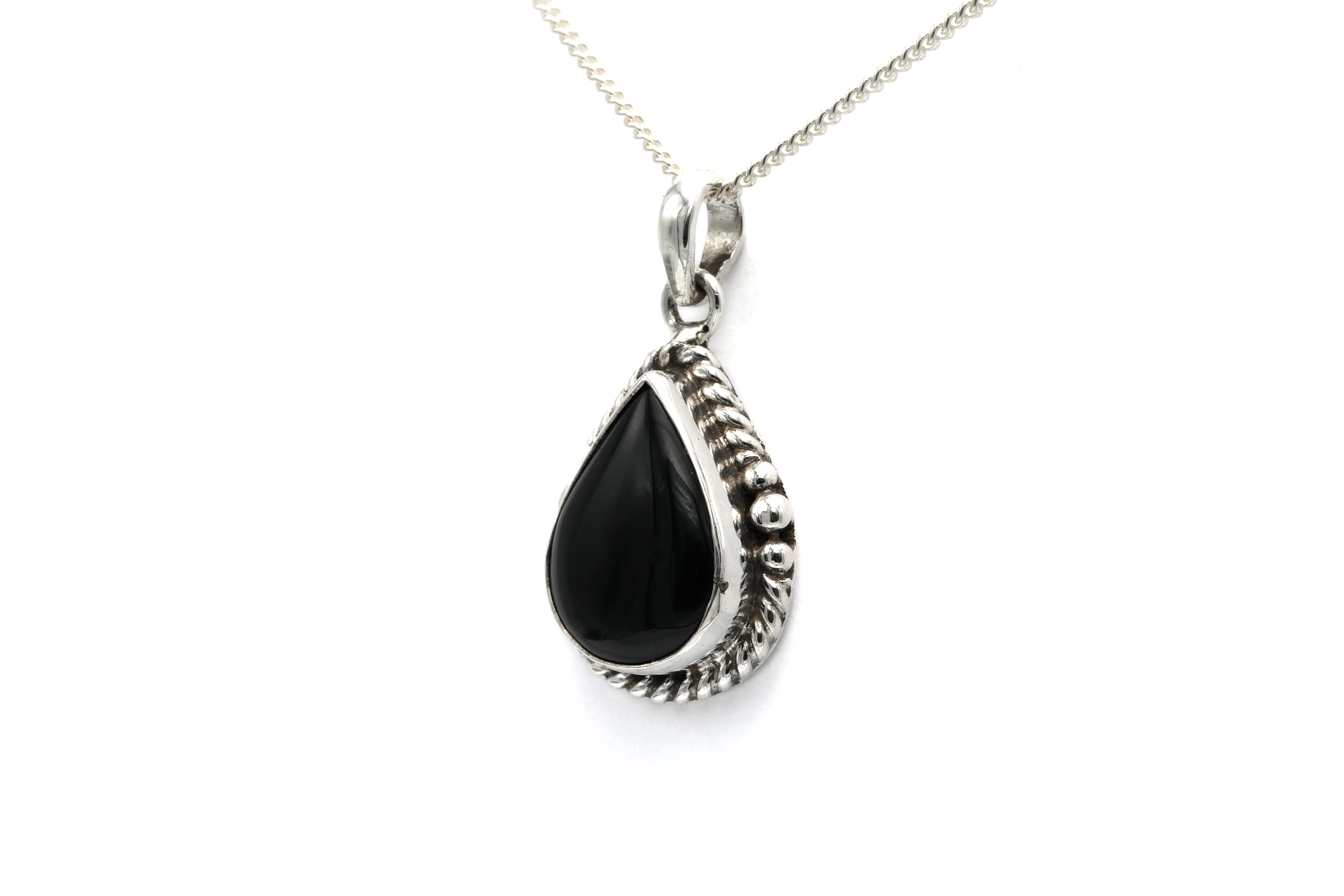 Pendentif contemporain en argent 925 serti d'une onyx - 2