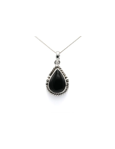 Pendentif contemporain en argent 925 serti d'une onyx - 1