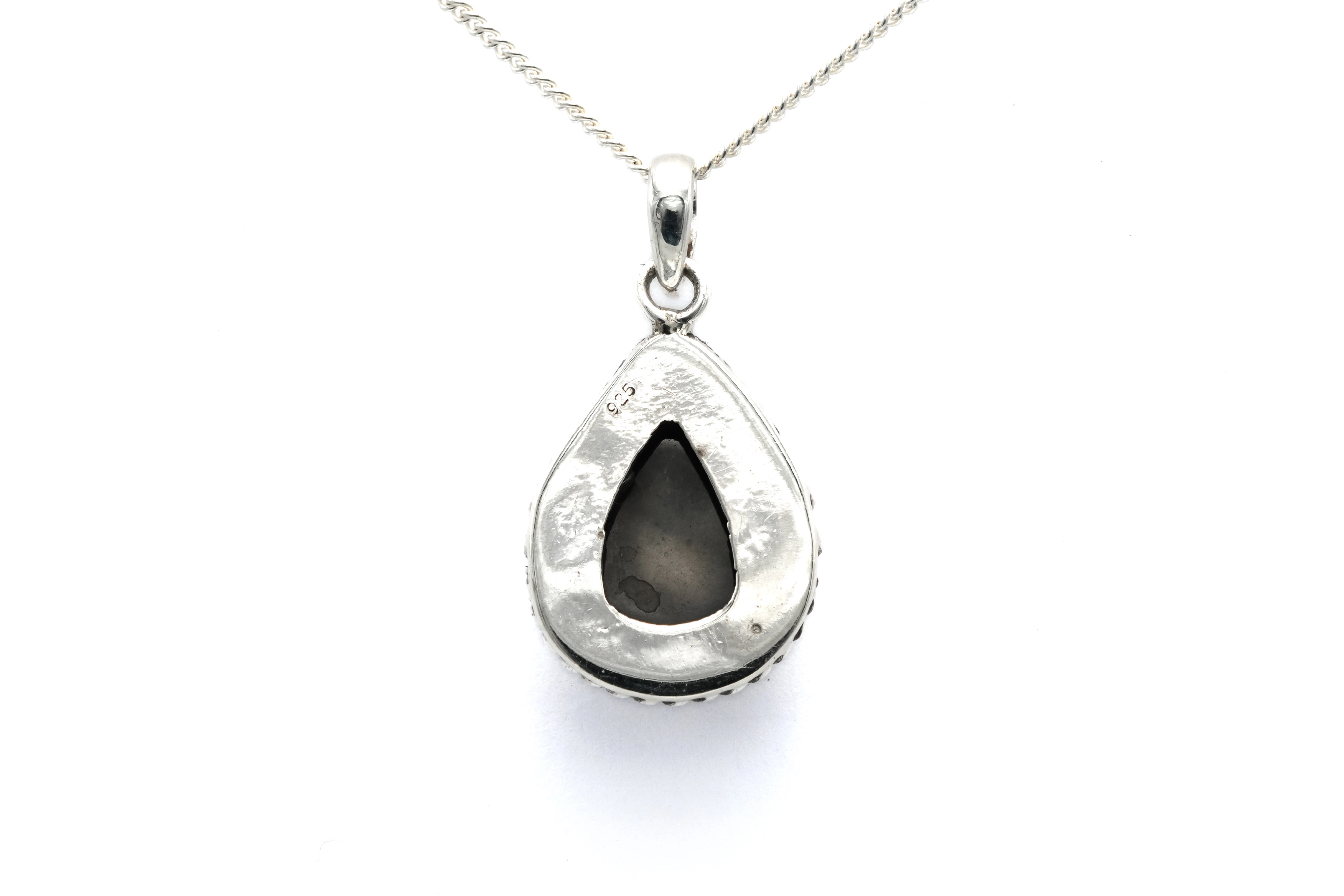 Pendentif contemporain en argent 925 serti d'une onyx - 4