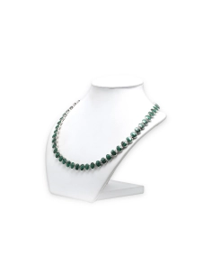 Collier contemporain en argent serti de malachites - 2