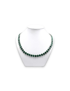 Collier contemporain en argent serti de malachites - 1