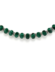 Collier contemporain en argent serti de malachites - 4
