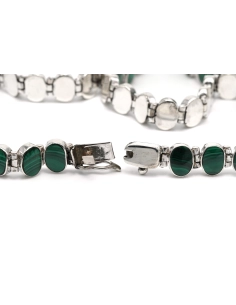 Collier contemporain en argent serti de malachites - 6