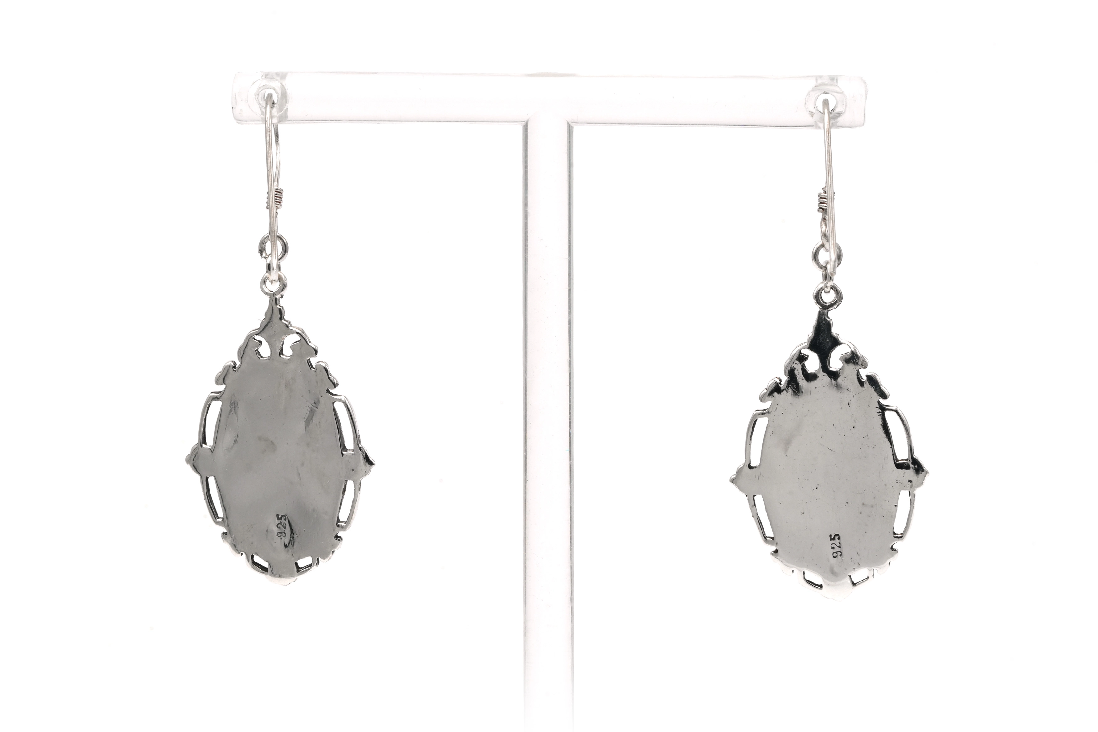 Boucles d'oreilles contemporaines en argent serties de turquoises - - 4
