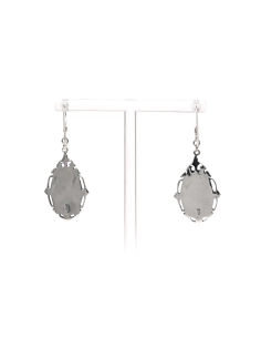 Boucles d'oreilles contemporaines en argent serties de turquoises - - 4