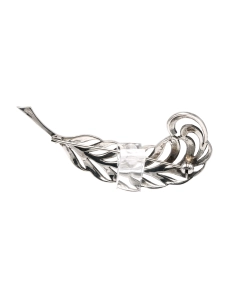 Broche Années 50 en argent sertie de marcassites - 4