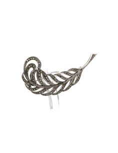 Broche Années 50 en argent sertie de marcassites - 6