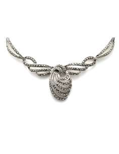 Collier Art Déco en argent serti de marcassites - 1