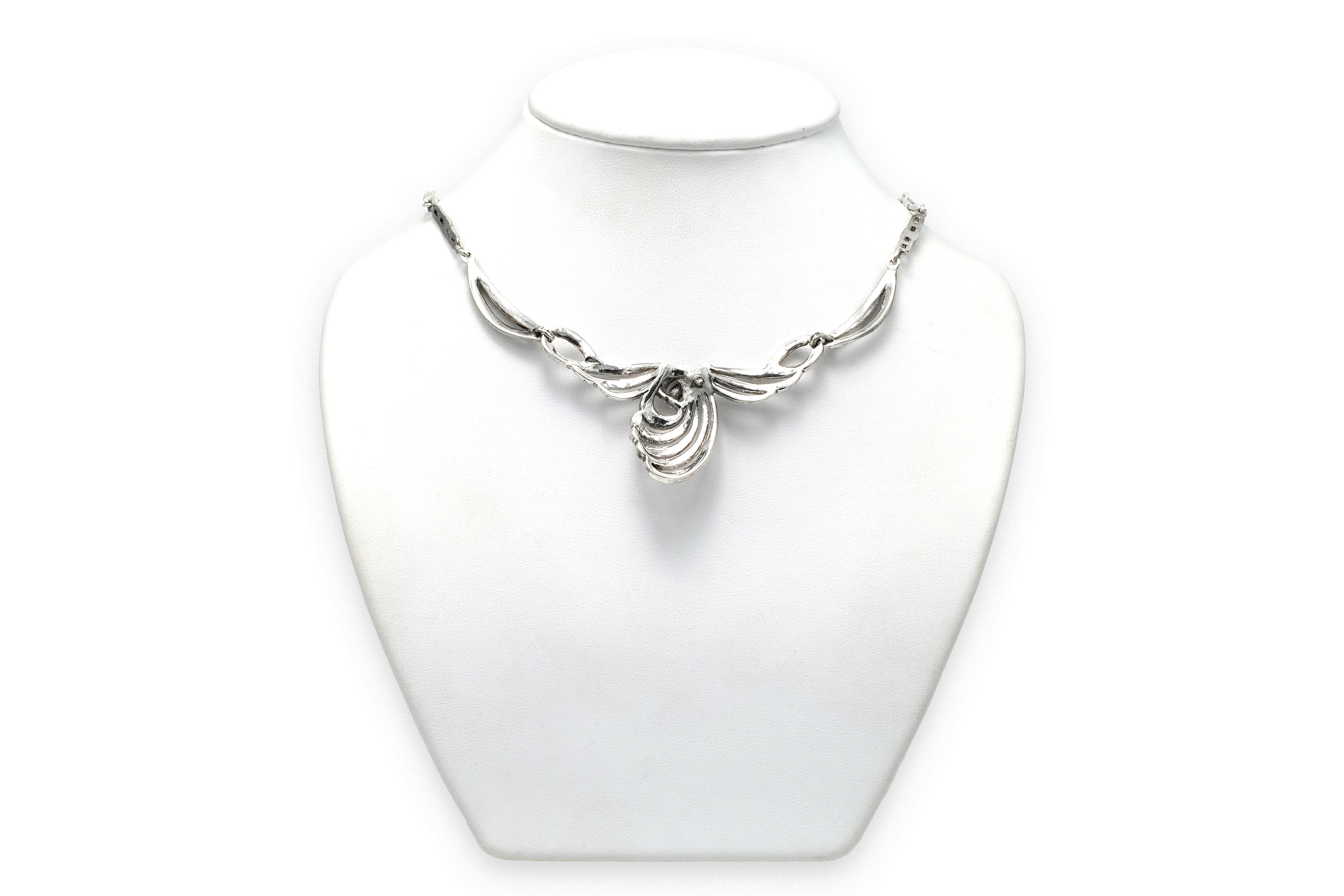 Collier Art Déco en argent serti de marcassites - 5