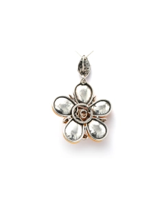 Pendentif Années 70 en argent 925 serti d'ambre - 4