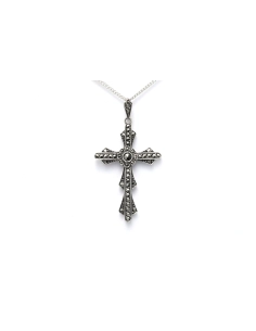 Pendentif Art Déco en argent serti de marcassites - 2