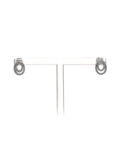 Boucles d'oreilles contemporaines en or blanc 18 carats serties de diamants taille "brillant" (+- 0.44ct) - 2