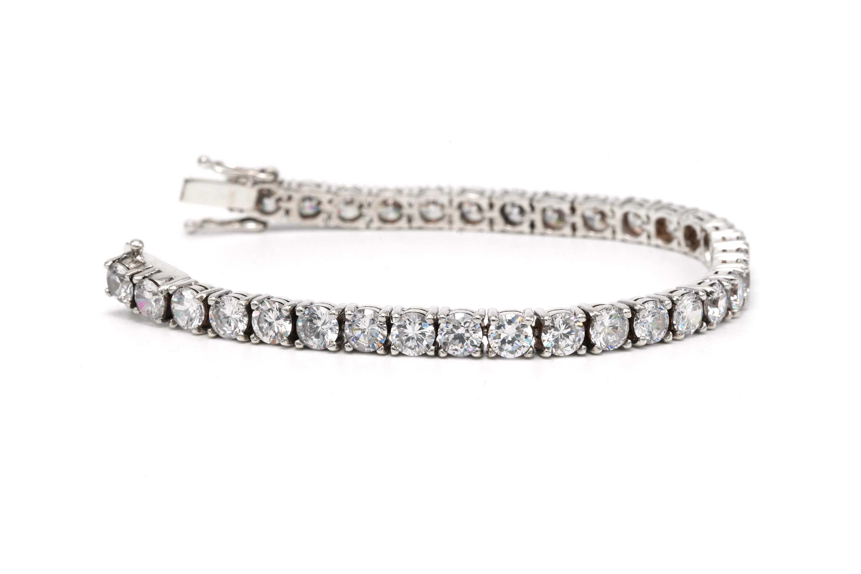 Bracelet contemporain en argent 925 serti de zirconiums - 2