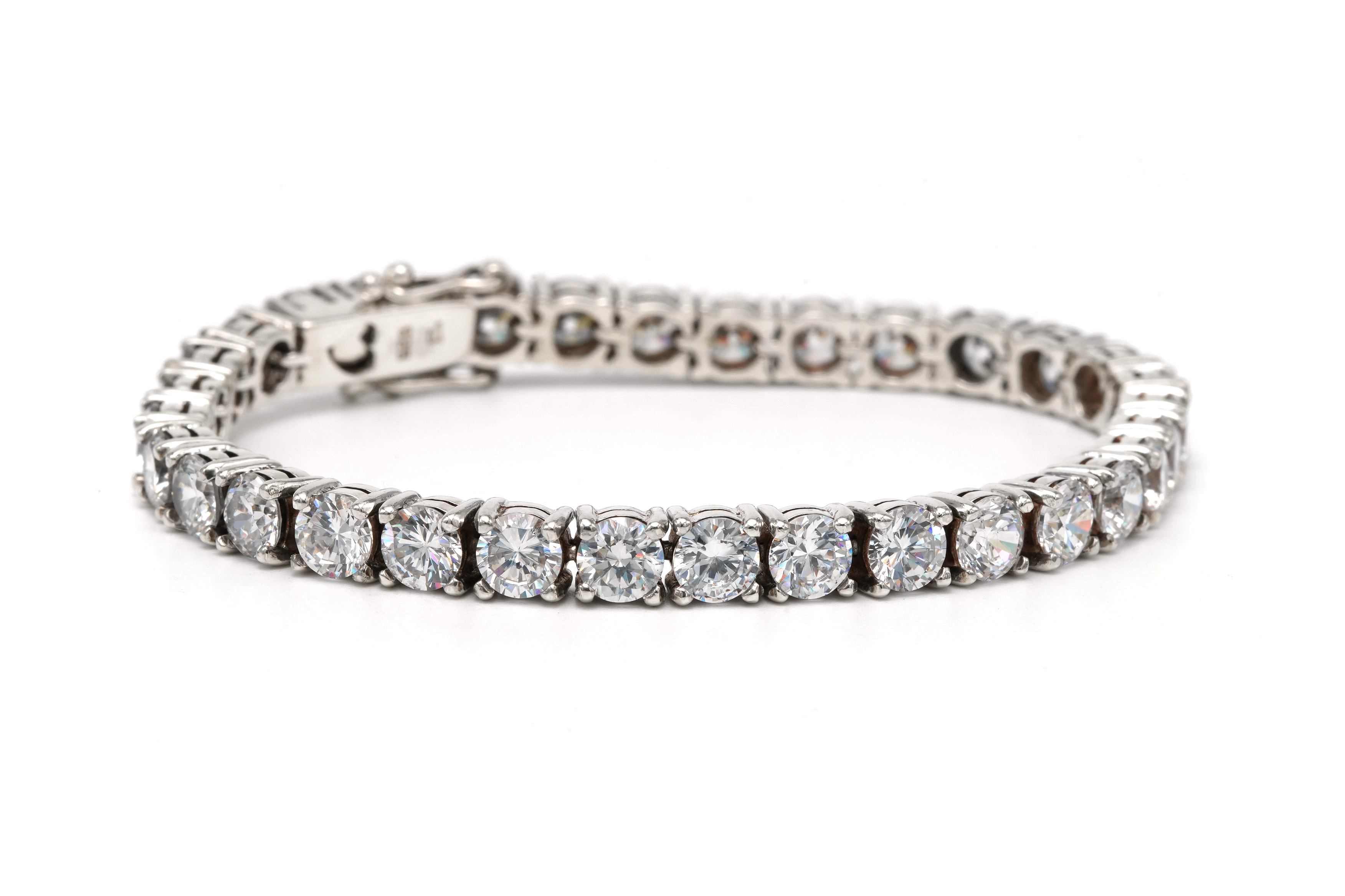 Bracelet contemporain en argent 925 serti de zirconiums - 5