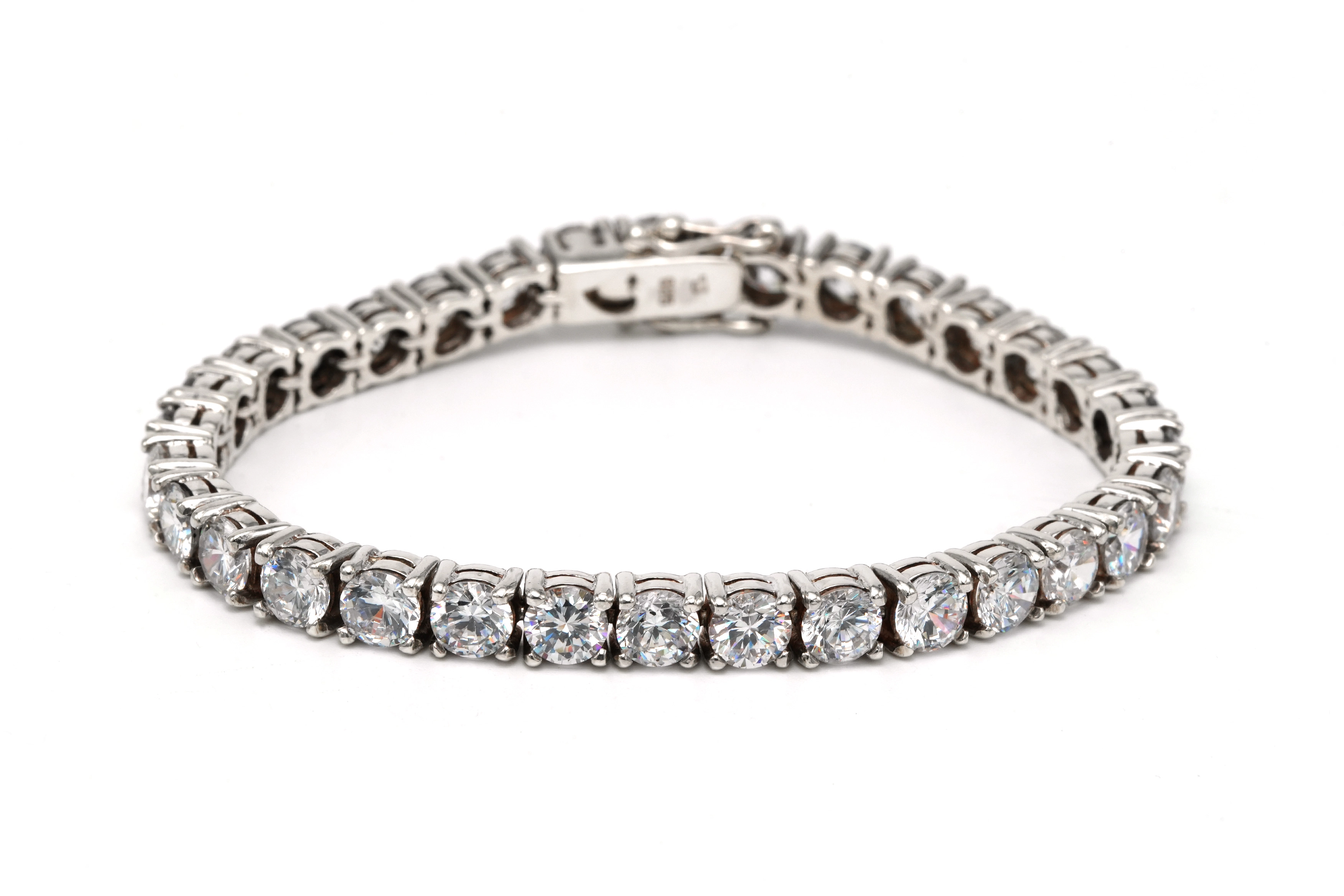 Bracelet contemporain en argent 925 serti de zirconiums - 7