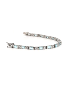 Bracelet contemporain en argent 925 serti de topazes et zirconiums - 2
