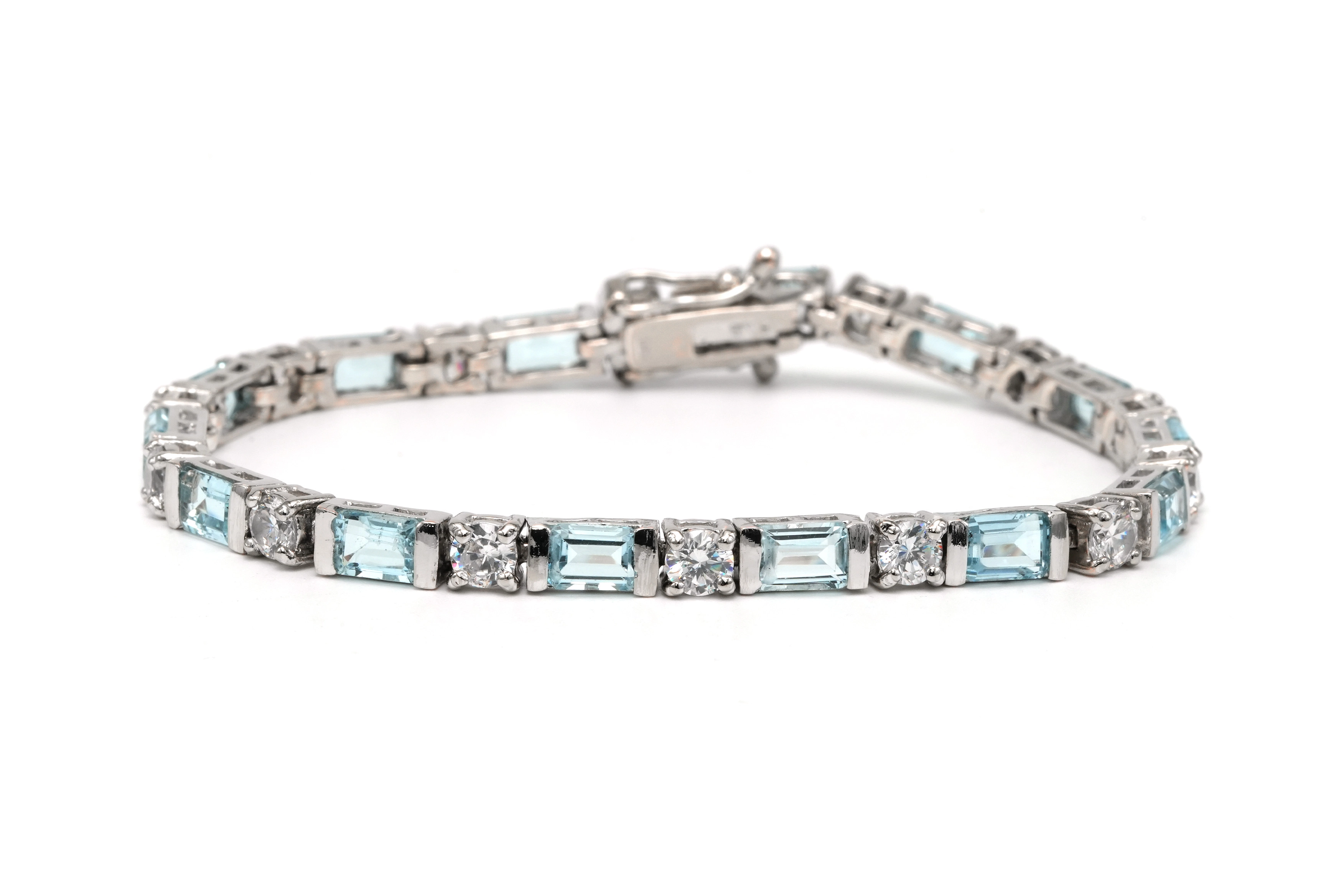 Bracelet contemporain en argent 925 serti de topazes et zirconiums - 5